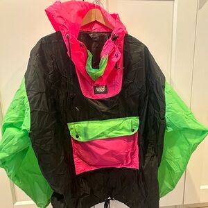 K-Way Pink and Green Raincoat